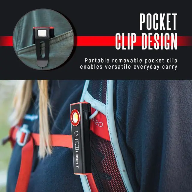 Alt view image 12 of 14 - Flashlight, 1600 Lumens Mini Magnetic Flat EDC Flashlight with Clip, 3 Modes Portable Ultra-Light Bright Waterproof Pocket Light for Working, Camping, Repairing, Emergencies