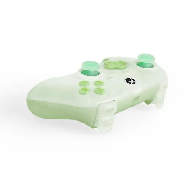 Alt view image 9 of 14 - Ultimate Mini Wired Controller for Xbox with RGB Lighting Fire Ring, Hall Effect Joysticks and Triggers, for Xbox Series X|S, Xbox One, Windows 10/11 - Officially Licensed (Translucent Green)