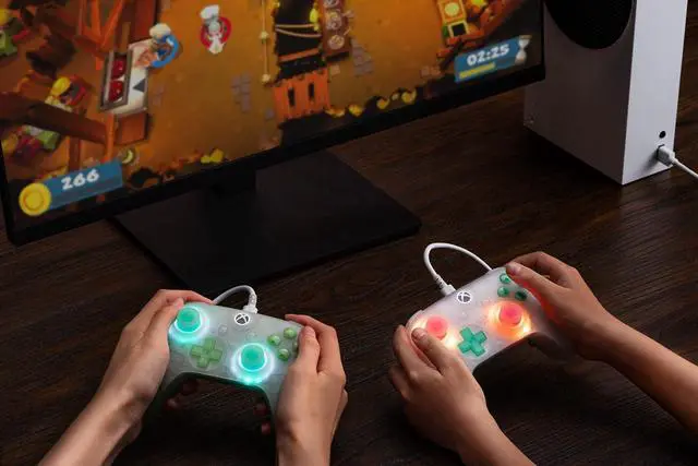 Alt view image 14 of 14 - Ultimate Mini Wired Controller for Xbox with RGB Lighting Fire Ring, Hall Effect Joysticks and Triggers, for Xbox Series X|S, Xbox One, Windows 10/11 - Officially Licensed (Translucent Green)
