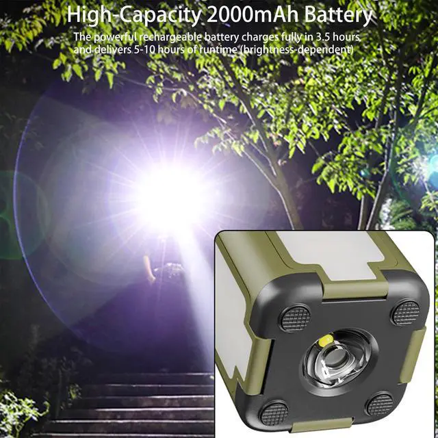 Alt view image 11 of 14 - Solar LED Camping Lantern Portable IPX4 Waterproof Camping Lamp Rechargeable with 2000mAh Solar Charging & LED Power Indicator Lantern with 6 Modes Portable Flashlight Tent Lights for Camping Hiking