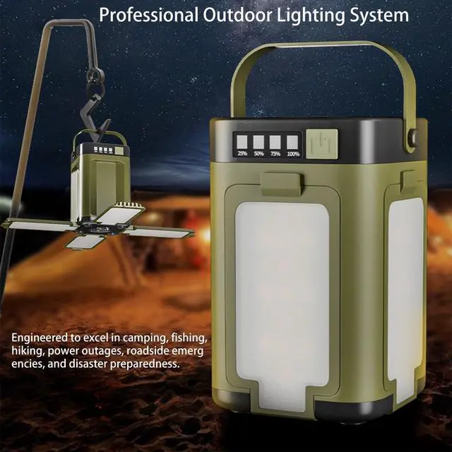 Alt view image 14 of 14 - Solar LED Camping Lantern Portable IPX4 Waterproof Camping Lamp Rechargeable with 2000mAh Solar Charging & LED Power Indicator Lantern with 6 Modes Portable Flashlight Tent Lights for Camping Hiking