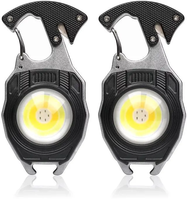Alt view image 8 of 14 - 2PC Keychain Flashlight Rechargeable Cob Keychain Work Light 7 Modes 1600Lumen High Lumen Flashlights for Emergencies,EDC
