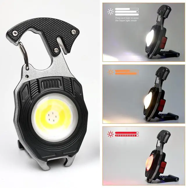 Alt view image 9 of 14 - 2PC Keychain Flashlight Rechargeable Cob Keychain Work Light 7 Modes 1600Lumen High Lumen Flashlights for Emergencies,EDC