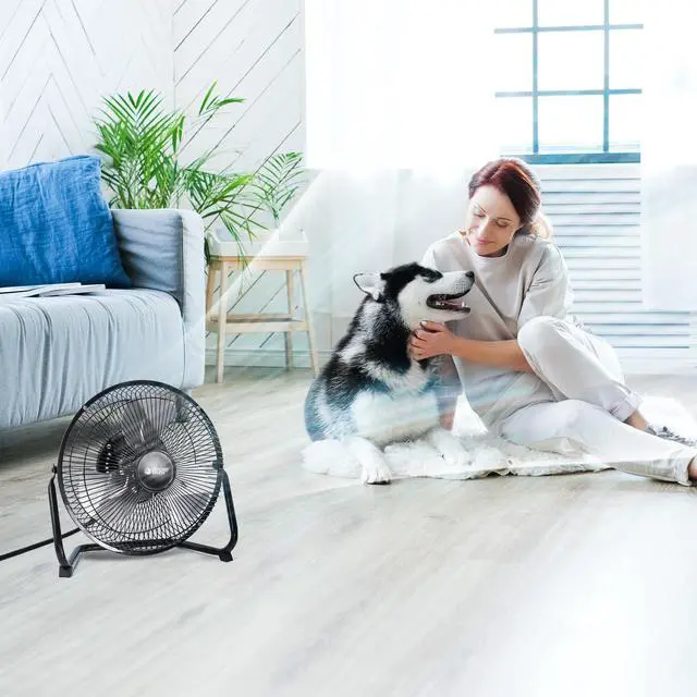 Alt view image 14 of 14 - Floor Fan 9 Inch, 3-Speed Portable Metal Fan with Adjustable Tilt, Quiet Small Cradle Floor Fan for Home, Office, Bedroom