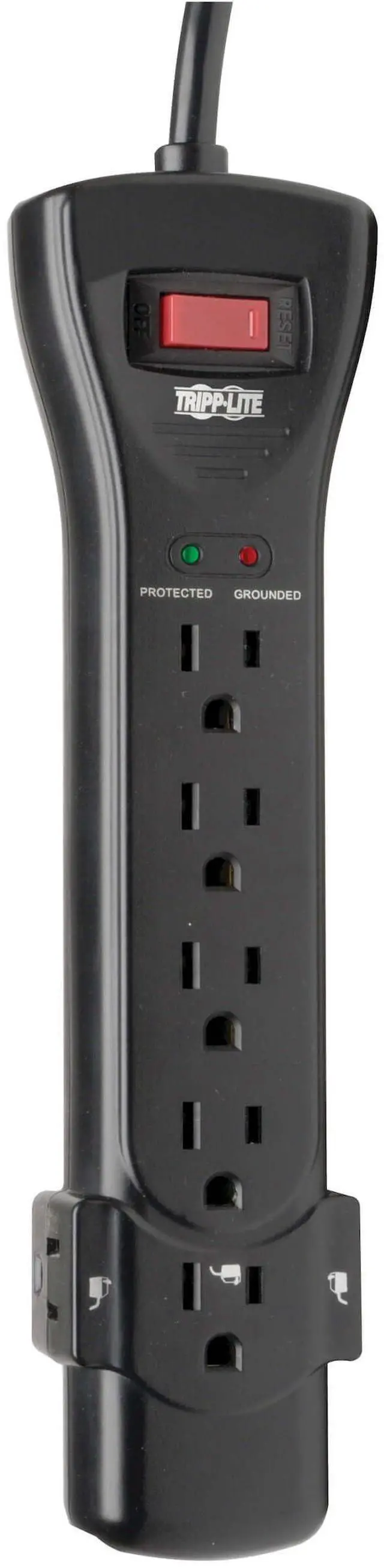 Alt view image 14 of 14 - Series SUPER7B Flat Plug Power Strip Surge Protector, 7 Outlets, 7ft Extension Cord, 2160 Joules, UL Listed & Certified, Black, Lifetime Manufacturer's Warranty & $75,000 Insurance