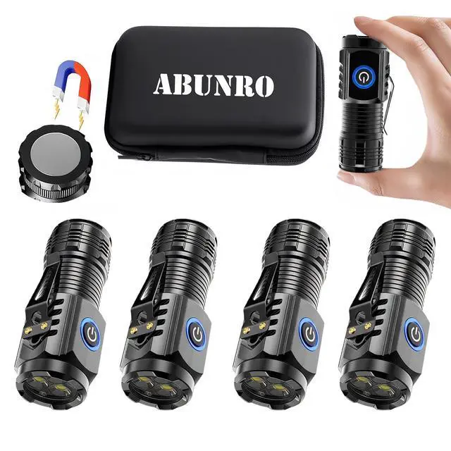 Alt view image 8 of 14 - Rechargeable Flashlights 4 Pack, Mini Flashlight High Lumens 3 LED Emergency Handheld Flashlight, 5-Modes Mini Rechargeable Flashlight for Camping Biking Hiking Outdoor Home Emergency