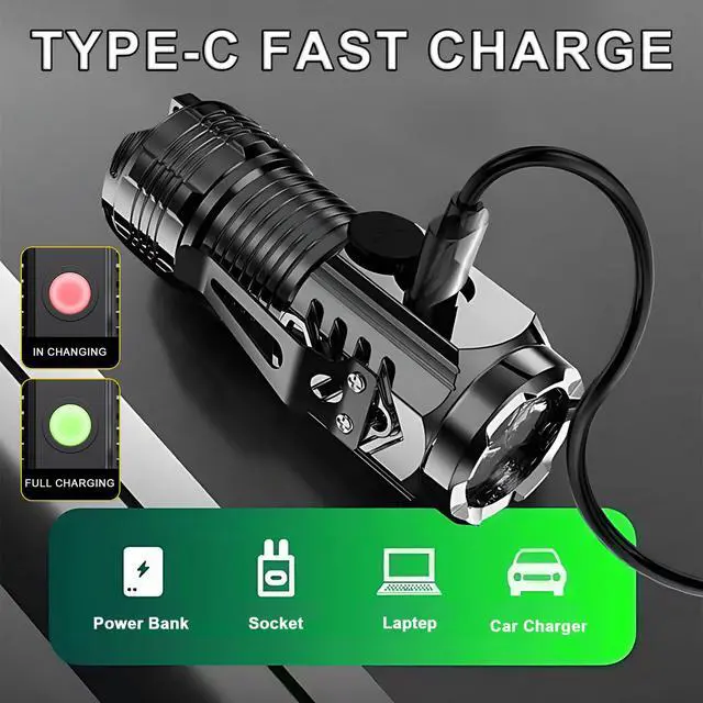 Alt view image 12 of 14 - Rechargeable Flashlights 4 Pack, Mini Flashlight High Lumens 3 LED Emergency Handheld Flashlight, 5-Modes Mini Rechargeable Flashlight for Camping Biking Hiking Outdoor Home Emergency