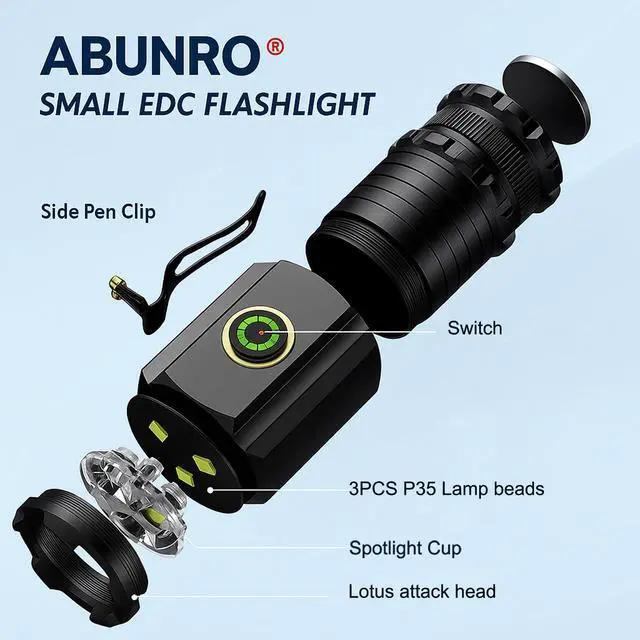Alt view image 13 of 14 - Rechargeable Flashlights 4 Pack, Mini Flashlight High Lumens 3 LED Emergency Handheld Flashlight, 5-Modes Mini Rechargeable Flashlight for Camping Biking Hiking Outdoor Home Emergency