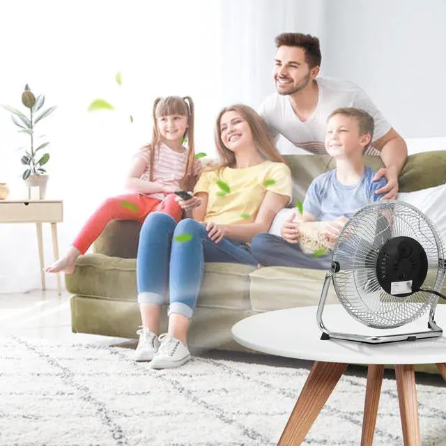 Alt view image 14 of 14 - 9 inch Floor Fan, 3-Speed Portable Metal Fan with Adjustable Tilt, Quiet Small Cradle Floor Fan for Home, Office, Bedroom
