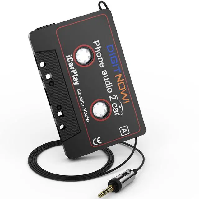 Alt view image 8 of 13 - Car Audio Cassette to Aux Adapter, 3.5MM Aux Audio Cable Tape Player for Smartphone/MP3 Player/CD Player, 3.7Ft Cable(Black)