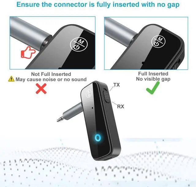 Alt view image 14 of 14 - Aux Bluetooth 5.3 Adapter for Car, 2 in 1 Wireless Bluetooth Transmitter and Receiver for Headphones Car Home Audio Speaker, Portable 3.5mm Wireless Audio Receiver, Hands-Free Call