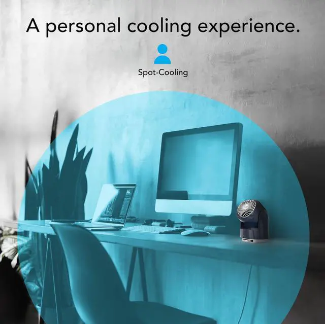 Alt view image 12 of 13 - V6 Compact Air Circulator Fan, Quiet Portable Travel Fan for Desk or Bedroom, Adjustable Head, 2 Speeds, Midnight
