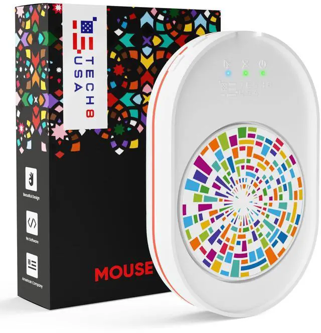 Alt view image 8 of 13 - Undetectable Mouse Mover Jiggler with Ambient Glow Ring and Hologram Disc for Laptops, PC, No Software, Random Movement, Designed, Patented and Trademarked in USA - 3D Hologram Glass