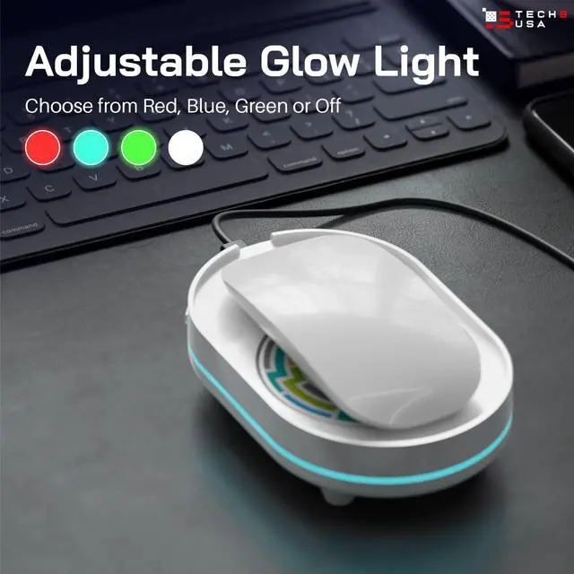 Alt view image 13 of 13 - Undetectable Mouse Mover Jiggler with Ambient Glow Ring and Hologram Disc for Laptops, PC, No Software, Random Movement, Designed, Patented and Trademarked in USA - 3D Hologram Glass