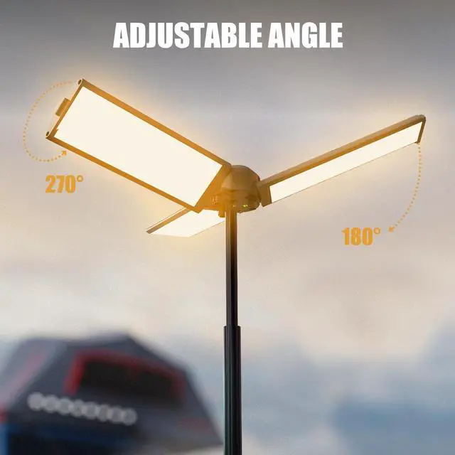 Alt view image 14 of 14 - 40" Telescopic Camping Lights with Stand, 8000mAh Rechargeable LED Work Light & Camp Lantern, 1000LM Portable Tripod Lamp, 20H Runtime for Power Outages, Survival Gear and Camping Essentials