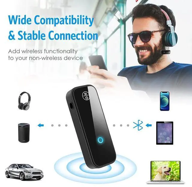 Alt view image 9 of 14 - Aux Bluetooth 5.3 Adapter for Car, 2 in 1 Wireless Bluetooth Transmitter and Receiver for Headphones Car Home Audio Speaker, Portable 3.5mm Wireless Audio Receiver, Hands-Free Call