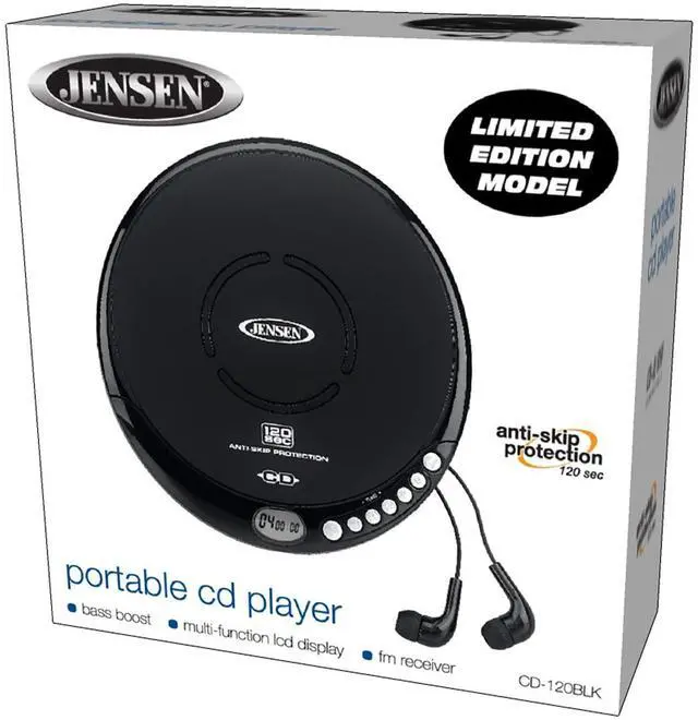 Alt view image 14 of 14 - Portable CD-120 Portable Personal CD Player Compact 120 SEC Anti-Skip CD Player Lightweight & Shockproof Music Disc Player & FM Radio Pro Sport-Earbuds for Kids & Adults (Black)