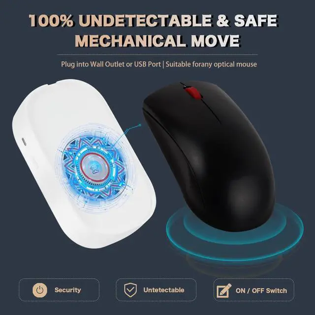 Alt view image 9 of 12 - Mouse Jiggler, Undetectable Mouse Mover Shaker Simulator for Computer Laptop Awakening, Keeps PC Active, No Software, Driver-Free with USB C to USB Adapter