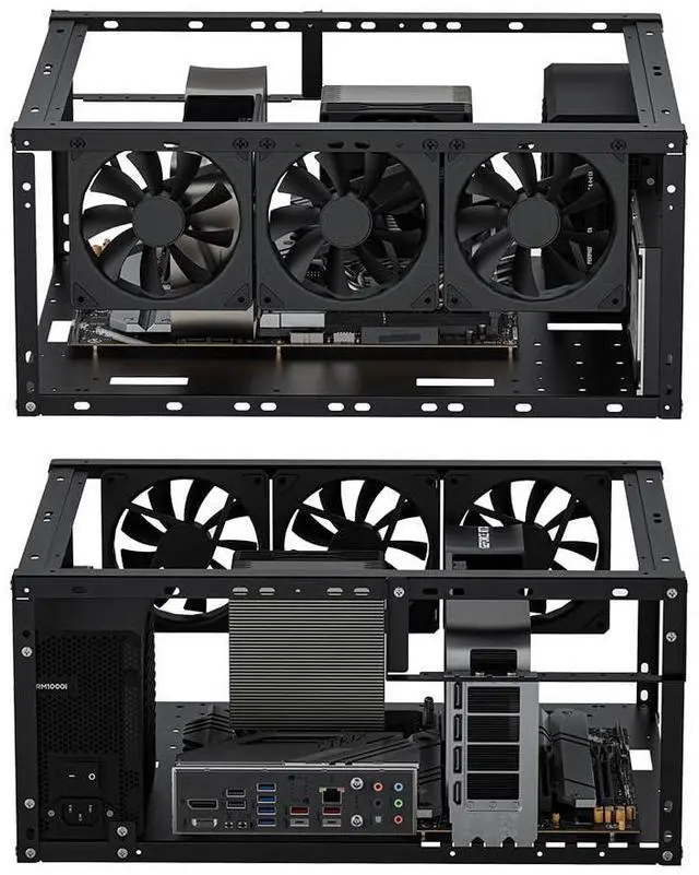 Alt view image 12 of 12 - PC Test Bench, Open Air PC Case, Open Frame Computer Chassis, Techbench Server Rack Mount PC Case for ETAX ATX MATX ETAX X79 X99 Micro ATX Motherboards (Stackable)