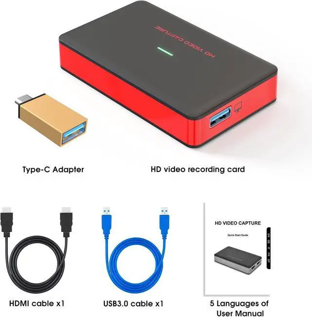 Alt view image 11 of 13 - 4K HDMI Game Video Capture Card, HD 1080P 60FPS Audio Video, Gaming, Live Streaming, USB 3.0 HDMI to USB Capture Card Compatible with Windows Linux Os X System Xbox 360,Wii U,PC