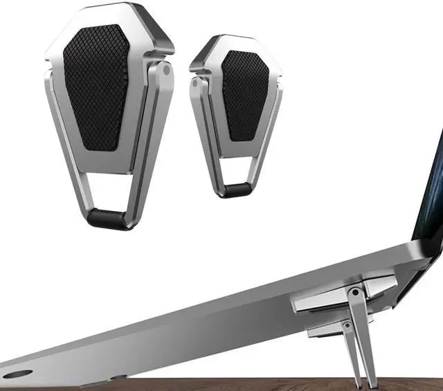 Alt view image 8 of 14 - Laptop Stand Portable,Zinc Alloy Laptop Mini Stand,Laptop Riser Invisible,Ergonomic Laptop Stand Cooling Suitable for 12-20 Inches Laptop.Silver-2pieces