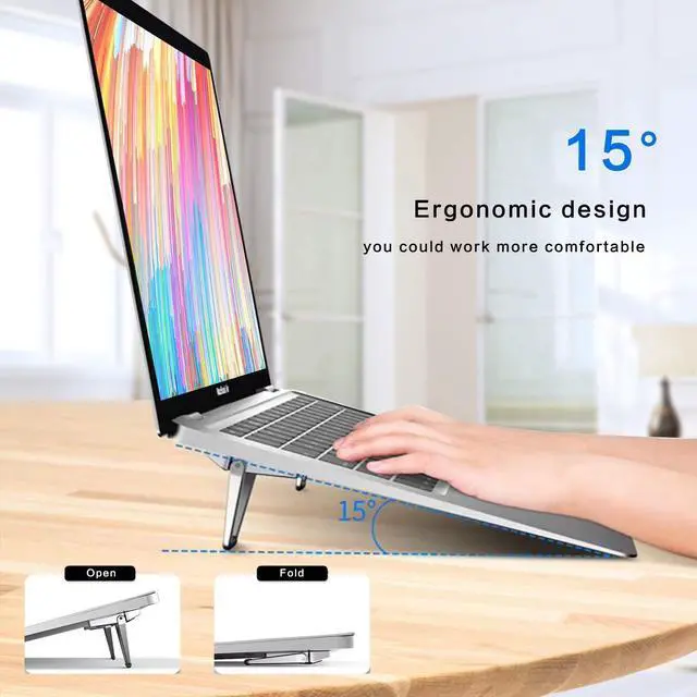 Alt view image 9 of 14 - Laptop Stand Portable,Zinc Alloy Laptop Mini Stand,Laptop Riser Invisible,Ergonomic Laptop Stand Cooling Suitable for 12-20 Inches Laptop.Silver-2pieces