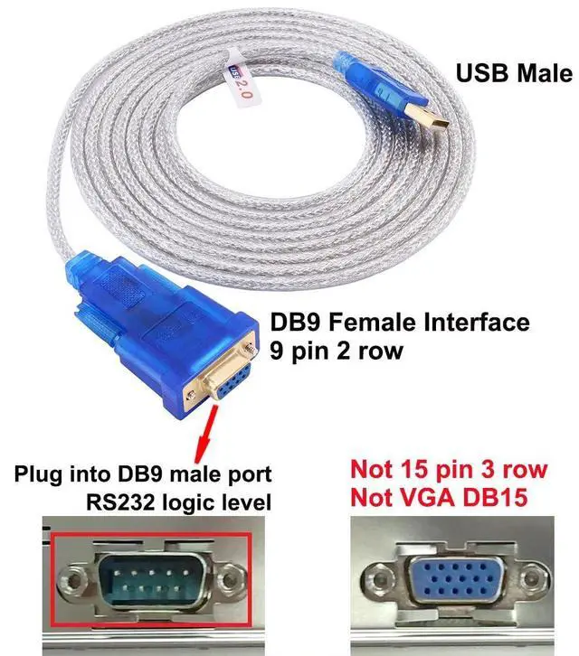 Alt view image 9 of 14 - 3 Feet USB to Serial Female Adapter Cable DB9 RS232 to USB 2.0 Cord with Prolific PL2303 Chip Windows 11 10 8 7 Mac Linux (9 Pin 2 Row Connector RS232C Protocol)