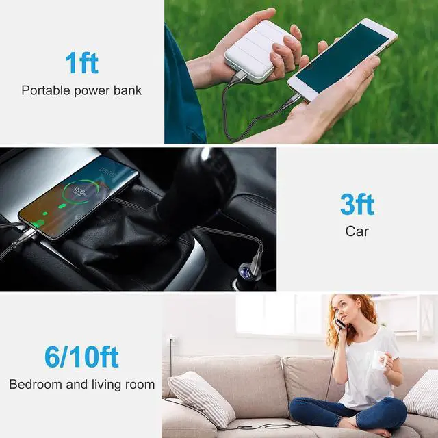 Alt view image 14 of 14 - USB to USB C Cable,3Pack 10ft Premium Nylon Braided Fast Charging,3A Rapid Charger Cord,Long Type C to A Cable Compatible with Samsung Galaxy S22 S21 S20 S10 S9 S8 Plus,Note 20 10 9 8,LG V50 V40