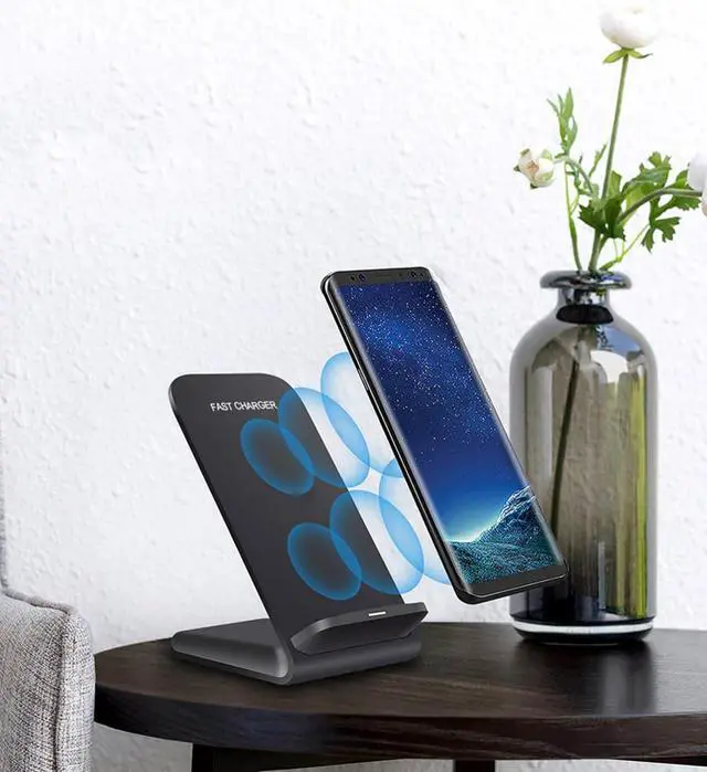 Alt view image 7 of 10 - 2 Pack Wireless Charging Stand, 20W Fast Charging Stand with QC3.0 Adapter for Samsung Galaxy S25/S25+/S25 Ultra/S24/S23/S22/S21/Note, for iPhone 17 Air Pro Max/16/15/14/13/12/11 Series, and More.
