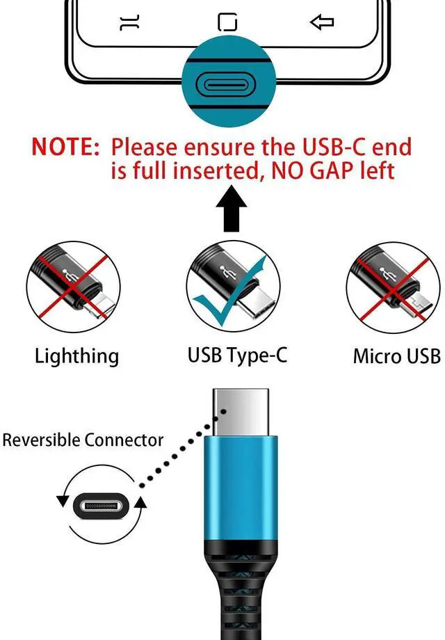 Alt view image 9 of 14 - C Charger Cord Fast Charging USB Type C Cable Android Charger Cables 6FT 2Pack for Samsung Galaxy S26 S25 S24 S23 S22 S21 S20 Ultra S20+ Note 20 10 S10 S9 Plus A12 A11 A52 Google Pixel 6 5 4 4a 3a XL