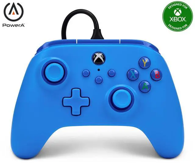 Alt view image 8 of 14 - Wired Controller for Xbox Series X|S - blue, gamepad, video game/gaming controller, works with Xbox One, Officially Licensed