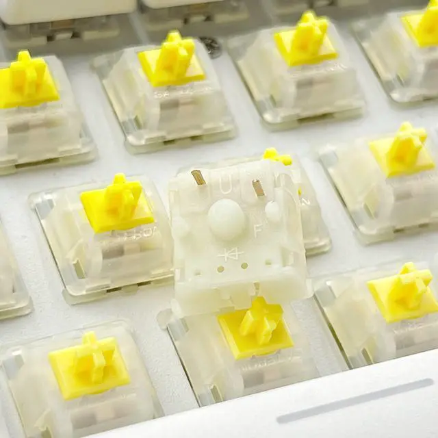 Alt view image 9 of 14 - Yellow Pro V2 Pre-lubed 5-Pin 50gf Linear Switches for All MX Mechanical Keyboard Game Keyboard(Milky Yellow Pro V2,72PCS)