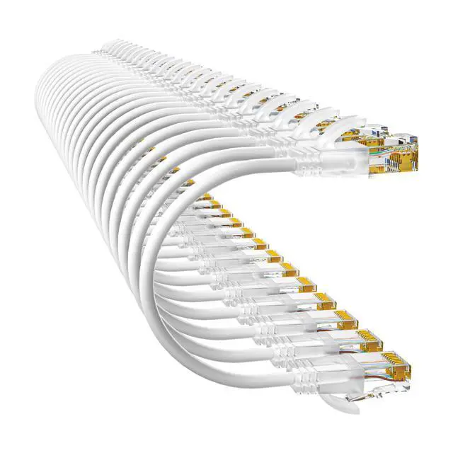 Alt view image 7 of 12 - Cat6a Patch Cables 0.5ft (24 Pack) Slim, Cat6 Ethernet Patch Cable Pure Copper, Flexible Cat 6 Patch Cable 550MHZ 10G, Space-Saving Cat 6A Network Cables for Patch Panel, White