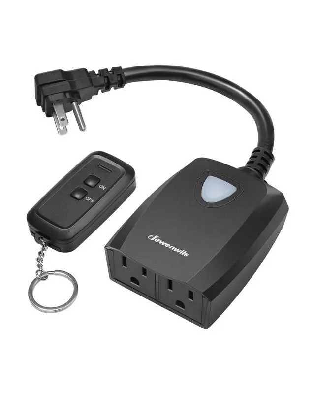 Alt view image 8 of 14 - Outdoor Wireless Remote Control Outlet Power Strip Weatherproof, Expandable Indoor Outdoor Electrical Plug in Light Switch, 15 A, 7-Inch Extension Cord, 100 FT Range, ETL Listed