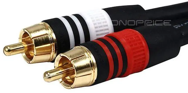Alt view image 5 of 6 - Audio Cable - Premium Stereo Male to 2 RCA Male, Gold Plated, 22AWG, 3 Feet, Black