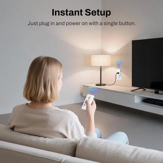 Alt view image 12 of 14 - Wireless Remote Control Outlet Electrical Switch for Lights, Fans, Christmas Lights, Small Appliance, 100ft Long Range White (Learning Code, 3Rx-2Tx) 1200W/10A, ETL & FCC Certified