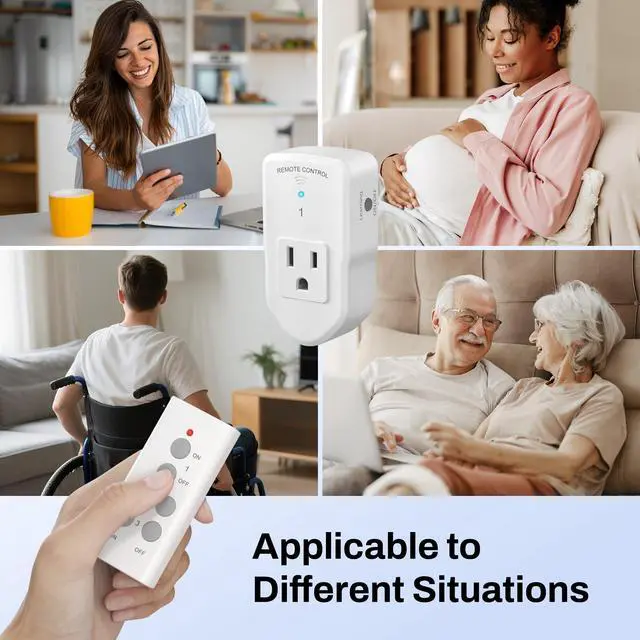 Alt view image 13 of 14 - Wireless Remote Control Outlet Electrical Switch for Lights, Fans, Christmas Lights, Small Appliance, 100ft Long Range White (Learning Code, 3Rx-2Tx) 1200W/10A, ETL & FCC Certified