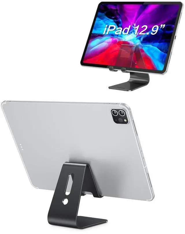 Alt view image 12 of 14 - Upgraded Aluminum Cell Phone Stand, C1 Durable Cellphone Dock with Protective Pads, Smart Stand Designed for iPhone 17 Air, 16/15/14/13 Pro Max XR XS, iPad mini, Android Phones, Black