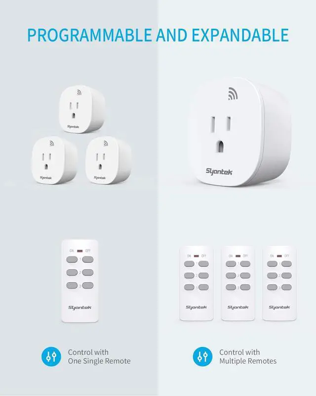 Alt view image 12 of 14 - Remote Control Outlet Wireless Light Switch for Household Appliances, Expandable Remote Light Switch Kit, Up to 100 ft Range, FCC Certified, ETL Listed, White (3 Outlets + 1 Remotes)