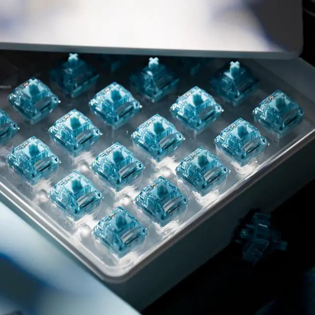 Alt view image 13 of 14 - V5 Creamy Blue Keyboard Switch for Mechanical Gaming Keyboard, 5-Pin 45gf Pre Lubed Tactile Key Switches (45pcs)