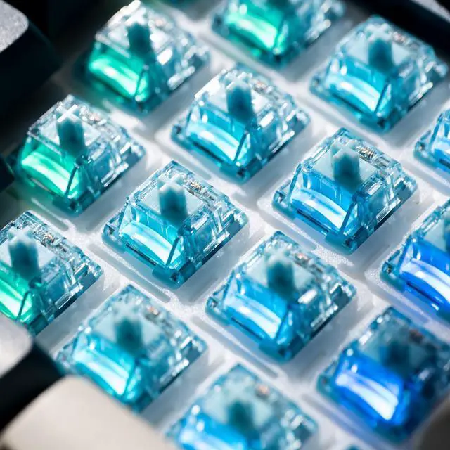 Alt view image 12 of 14 - V5 Creamy Blue Keyboard Switch for Mechanical Gaming Keyboard, 5-Pin 45gf Pre Lubed Tactile Key Switches (45pcs)