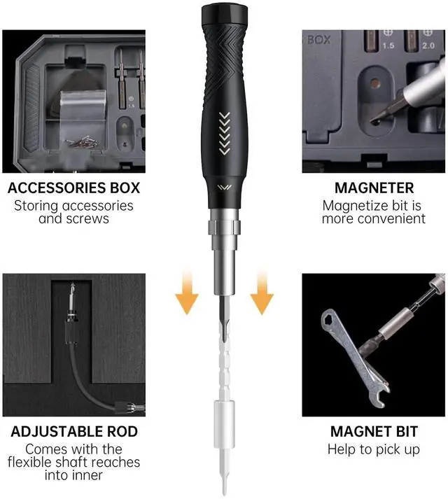Alt view image 8 of 12 - Precision Screwdriver Set, Laptop Screwdriver Kit, 164 in 1 Professional Computer Screwdriver Repair Kit with T6 Torx Bit for MacBook, iPhone, Watch, Camera, Eyeglass, Xbox, DIY