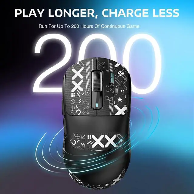 Alt view image 14 of 14 - X3 Wireless Gaming Mouse, 49g Lightweight Triple Mode Ergonomic Computer Mouse, PAW3395 26K DPI Sensor, 200h Battery Life, Griptape Programmable Buttons for PC/Laptop/Mac/Win