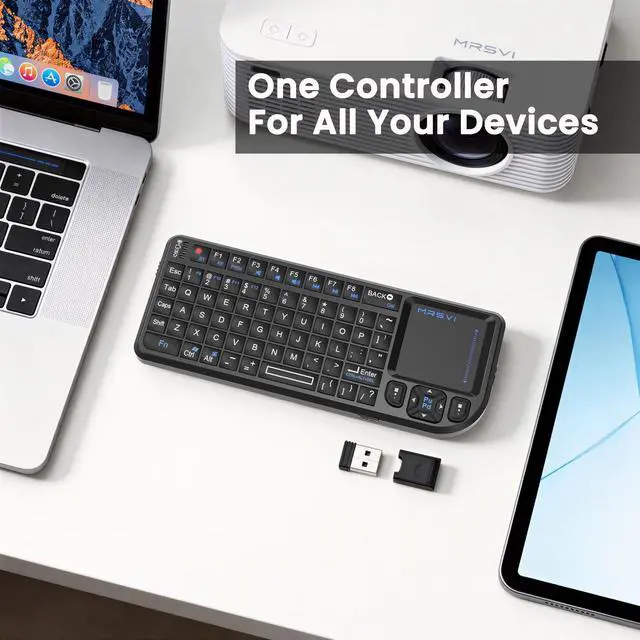 Alt view image 11 of 14 - Mini Keyboard with touchpad, mini Bluetooth Keyboard, 2.4G Ultra-Thin Handheld Wireless Portable Keyboard, Suitable for PCs/Tablets/TVs/Smartphones, Ideal for Travel
