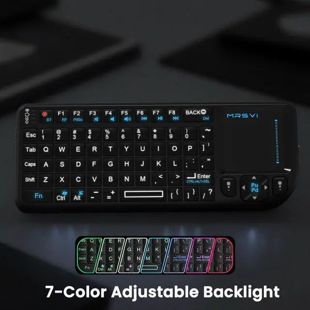 Alt view image 12 of 14 - Mini Keyboard with touchpad, mini Bluetooth Keyboard, 2.4G Ultra-Thin Handheld Wireless Portable Keyboard, Suitable for PCs/Tablets/TVs/Smartphones, Ideal for Travel