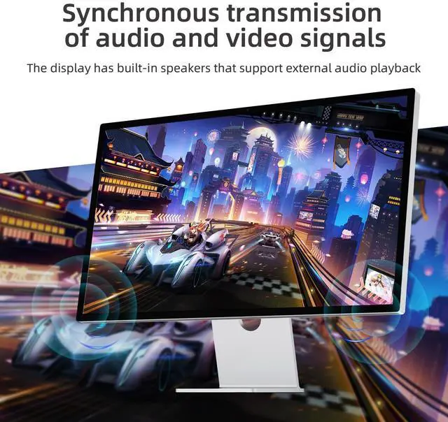 Alt view image 11 of 14 - DisplayPort to USB-C Cable 8K@60Hz, DP to Type-C Male Cable Adapter 6.6ft Converter for Apple Studio Display, USB-C Display Device Conversion Cable Not Compatible with Any AR Device