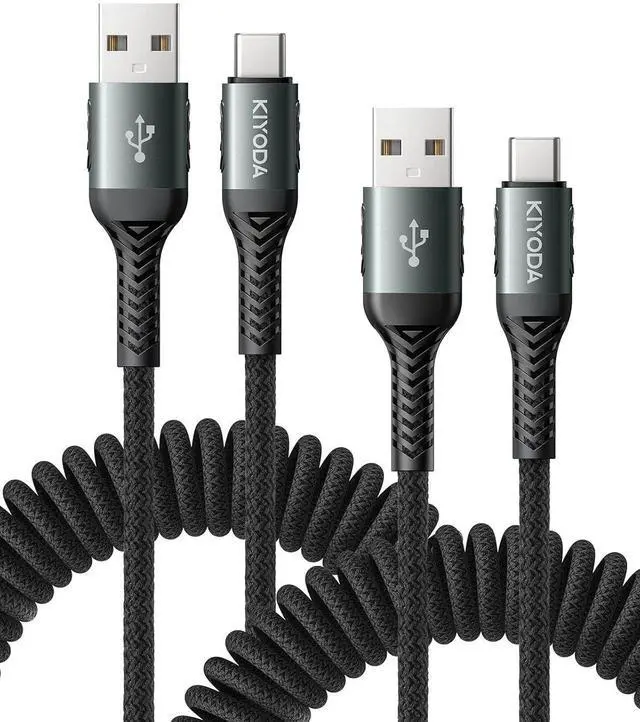 Alt view image 8 of 12 - USB A to USB C Cable 3FT/6FT, Coiled USB C Cable for Car, 66W USBC Cable Fast Charging 3A USB C iPhone Cable Compatible with iPhone 17/16/15/Samsung Galaxy S20 S10 Plus and More USB C Devices