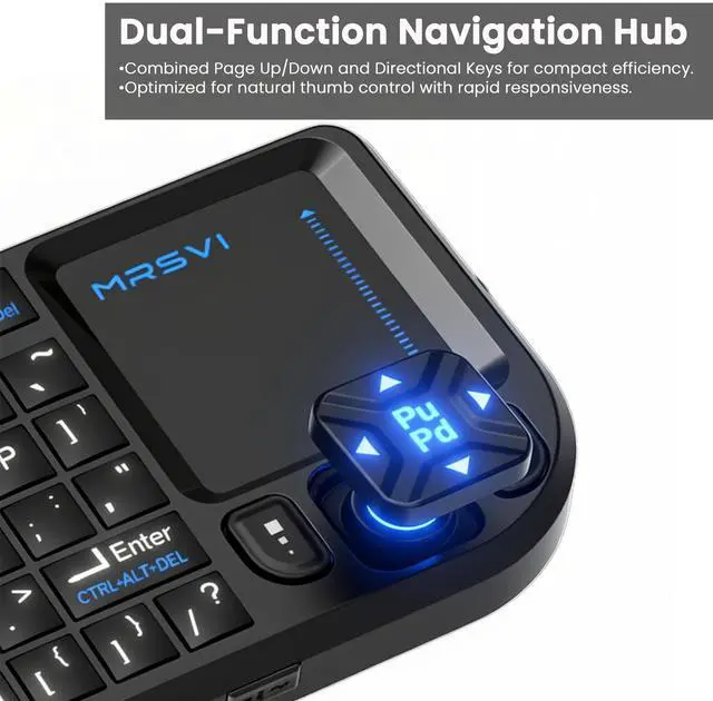 Alt view image 14 of 14 - Mini Keyboard with touchpad, mini Bluetooth Keyboard, 2.4G Ultra-Thin Handheld Wireless Portable Keyboard, Suitable for PCs/Tablets/TVs/Smartphones, Ideal for Travel