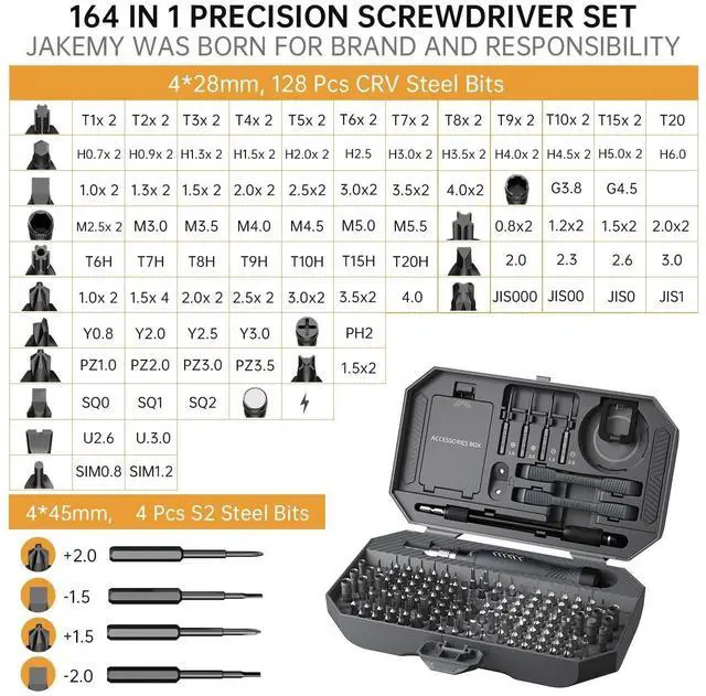 Alt view image 10 of 12 - Precision Screwdriver Set, Laptop Screwdriver Kit, 164 in 1 Professional Computer Screwdriver Repair Kit with T6 Torx Bit for MacBook, iPhone, Watch, Camera, Eyeglass, Xbox, DIY