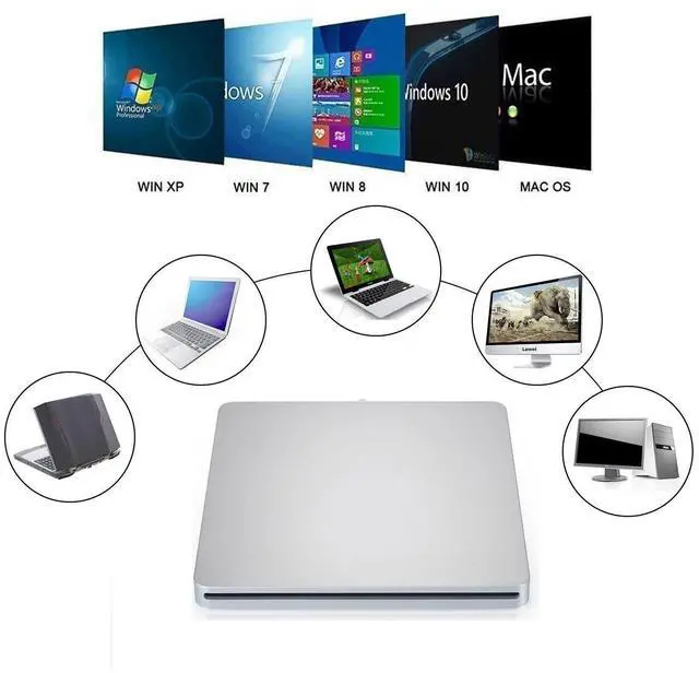 Alt view image 9 of 10 - USB-C Superdrive External DVD/CD Reader and DVD/CD Burner for Apple-MacBook Air/Pro/iMac/Mini/MacBook Pro/ASUS/ASUS/DELL Latitude with USB-C Port Plug and Play(Silver)